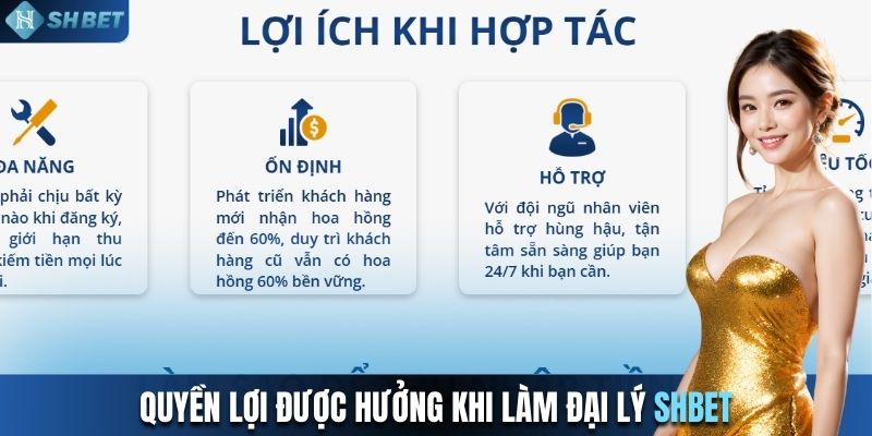 Quyền lợi được hưởng khi làm đại lý SHBET